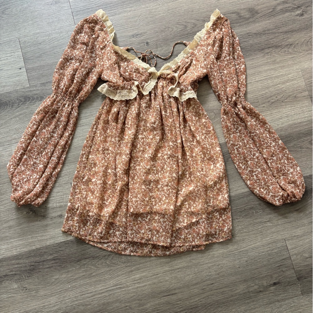 NEW FREE PEOPLE PENNIE MINI DRESS IN IVORY COMBO